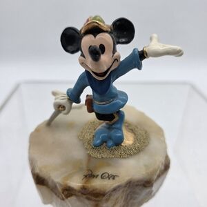 Vintage Disney Mickey Mouse Figurine on Stone Base – Signed & Numbered